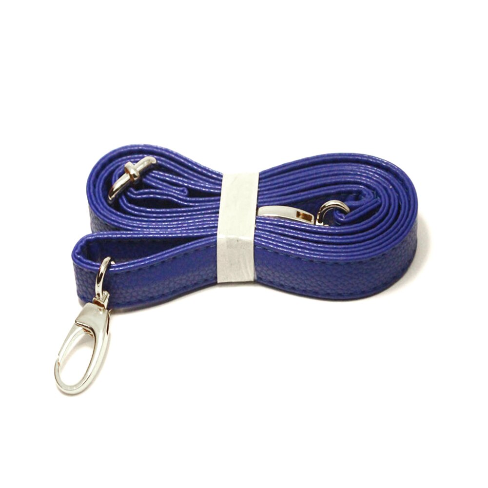140cm couro do plutônio bolsa de ombro cinta nova cor sólida alça de saco com ferragem de prata diy bolsa alça feminina bolsas cinta: Azul
