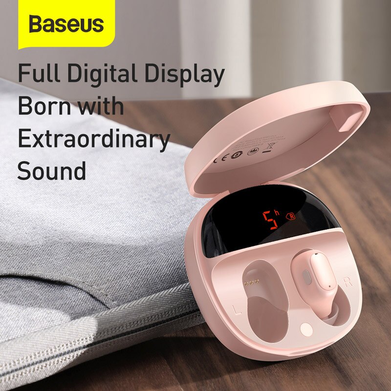 Baseus WM01 Plus Tws Bluetooth Oortelefoon Voor Iphone Draadloze 5.0 Mini True Draadloze Koptelefoon Slimme Ruisonderdrukking Voice Headset