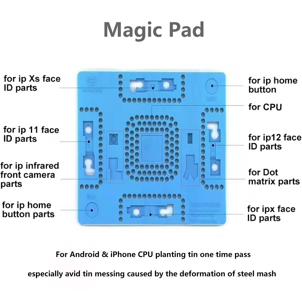 Multifunktionale Magie matt für CPU Pflanzen Zinn Punkt Matrix Projektor Gesicht Ich würde Fingerabdruck Vorne Kamera Reparatur Silikon Pad