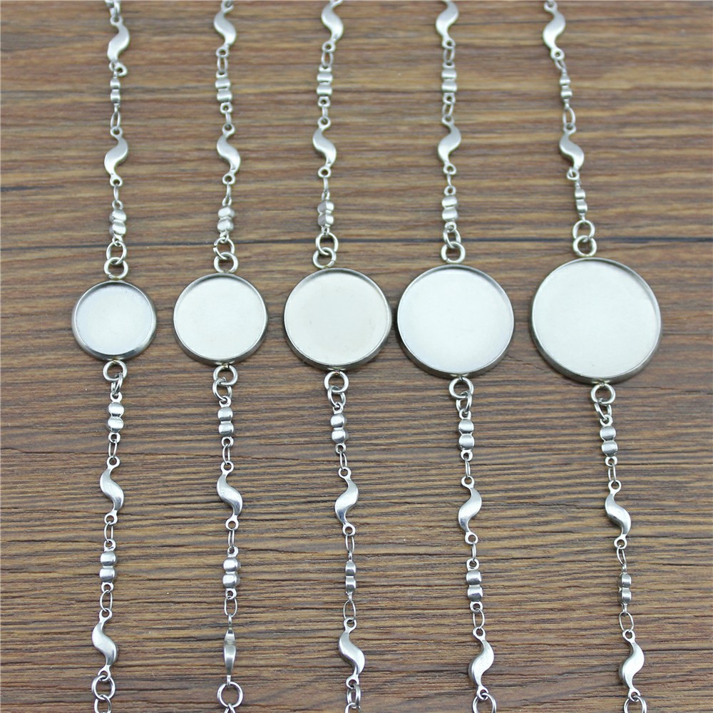 WYSIWYG 2 sztuk 10 style Fit 12/14/16/18/20mm okrągłe szkło Cabochon ze stali nierdzewnej serce/krzyż/wygięty kształt bransoletki i łańcuszki na rękę