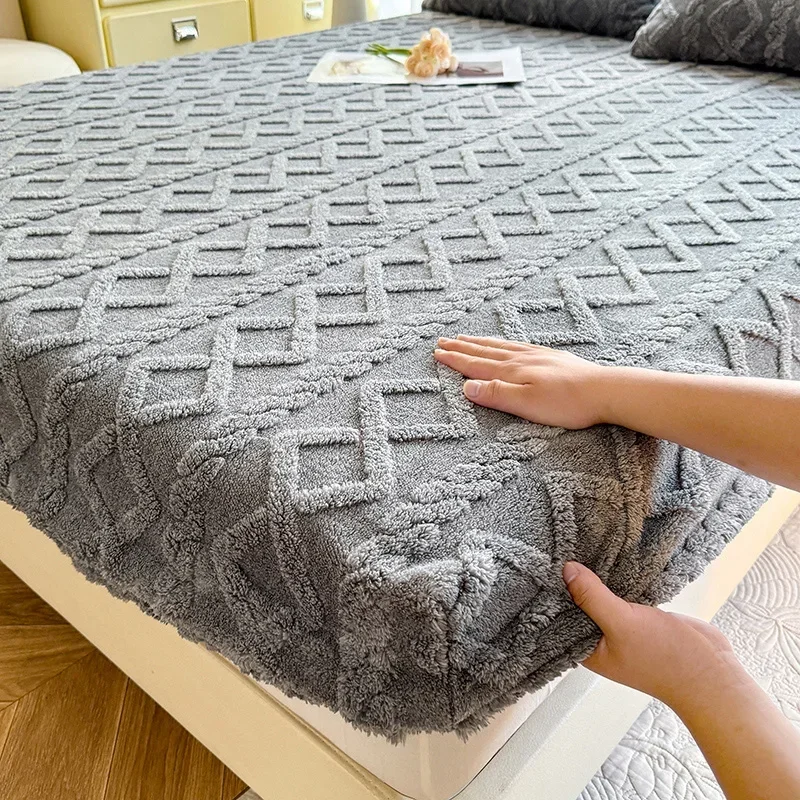 1 lenzuolo in flanella per letto matrimoniale, caldo per l'inverno, in pile corallo soffice, lenzuolo con angoli per divano letto e letto matrimoniale