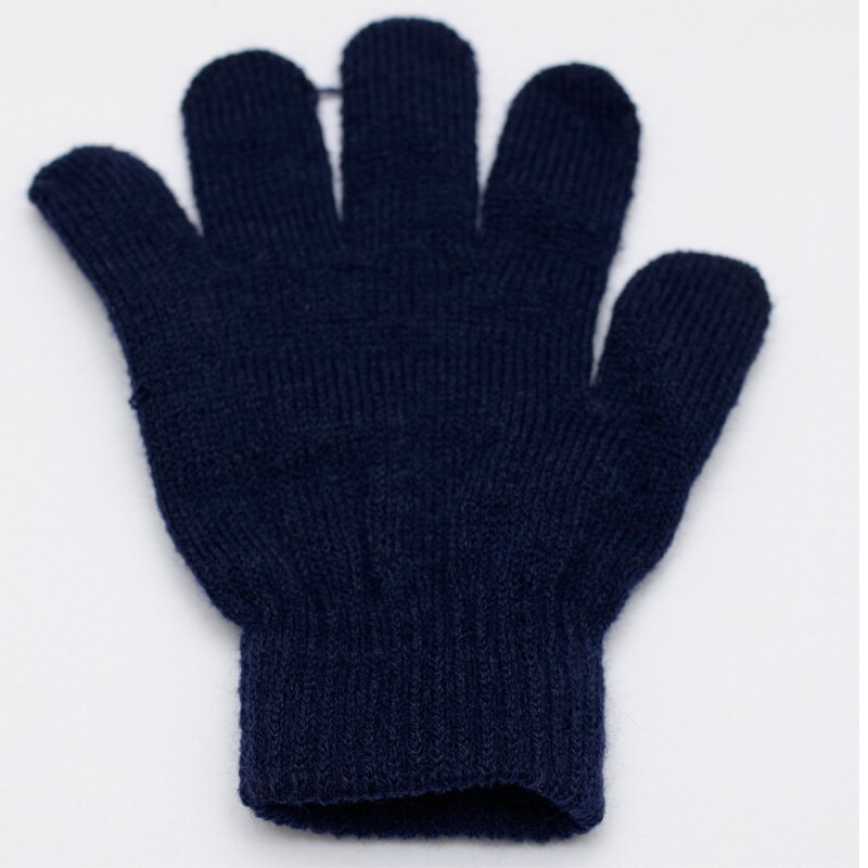 Winter Warm Children Gloves Solid Stretch 2-6T Kids Mittens Gloves Children For Girls Boys Fitness Kids Gloves White gloves: navyblue