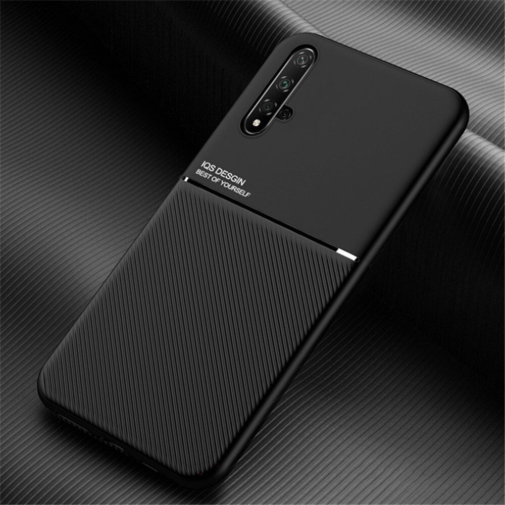 MAKAVO Für Huawei Ehre 20 Pro Fall Matte PU Zurück Abdeckung Weiche Slicone Rahmen Telefon Fall Für Huawei Ehre 20 20S Ansicht 20: For Honor View 20 / Black