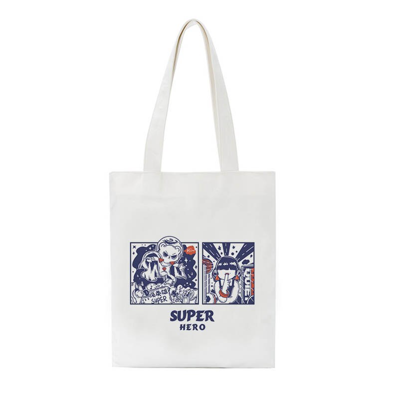 Corea Ulzzang montaña impresión de las mujeres bolso de la lona de las mujeres ocasionales bolsa de gran capacidad bandolera de dibujos animados Y2K las mujeres bolsas de compras: Bai05