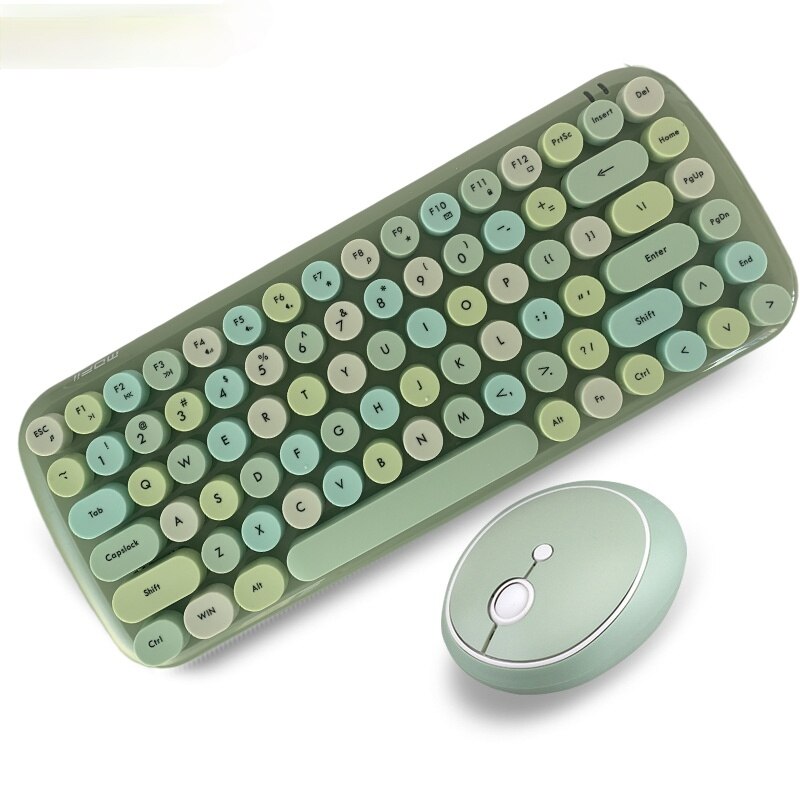 Jelly Comb – ensemble de clavier sans fil, 2.4G, couleurs acidulées, capuchons de touches et souris, pour ordinateur portable, Notebook, PC, pour filles