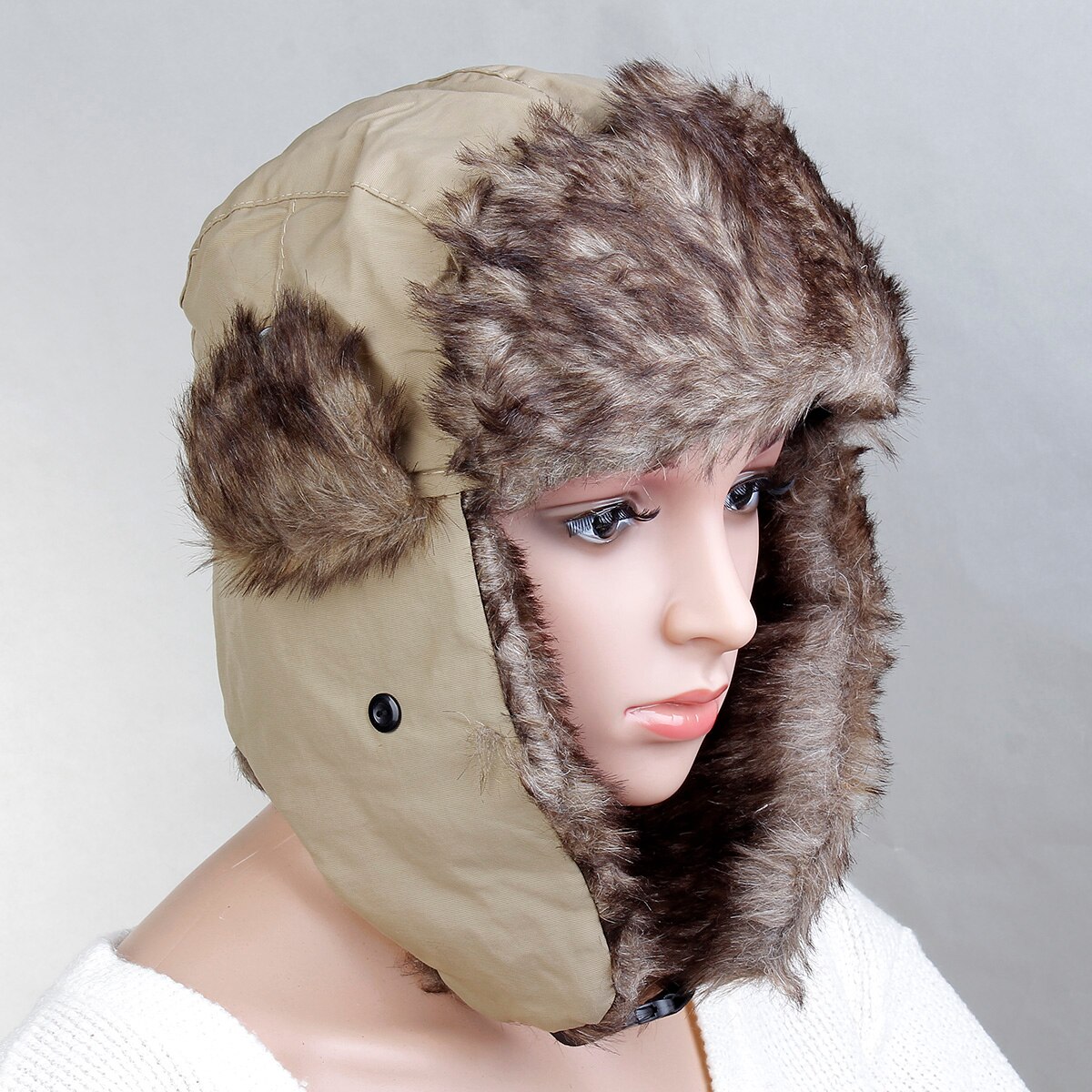 1PC White Waterproof Polyester Lei Feng Cap Earguard Hat For Men Women Winter Outdoor Accessories 36x36cm: maize-yellow
