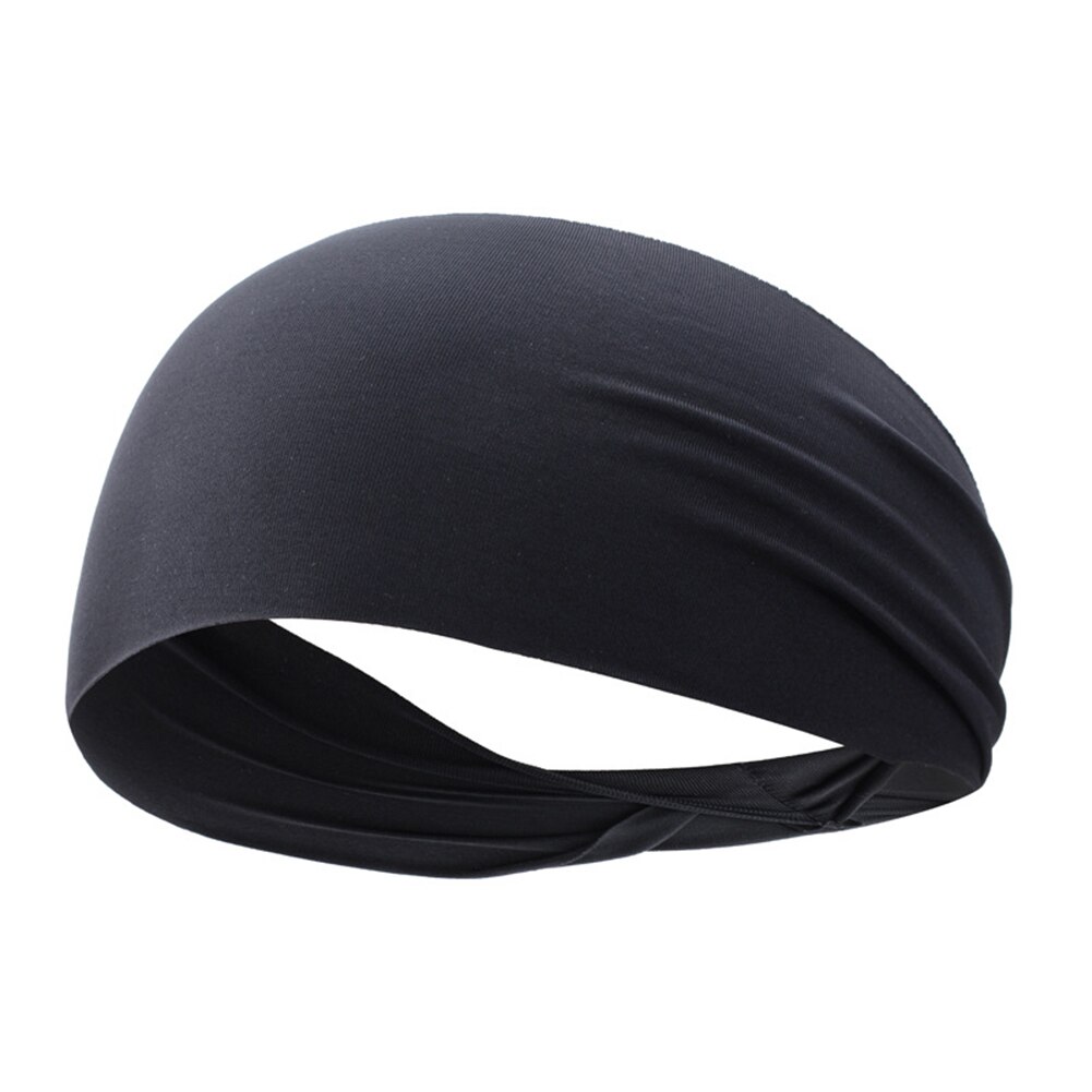 Unisex Elastische Yoga Hoofdband Sport Zweetband Fitness Bandage Running Haarband Absorberen Zweet Haarband Accessoires: 1PC Black