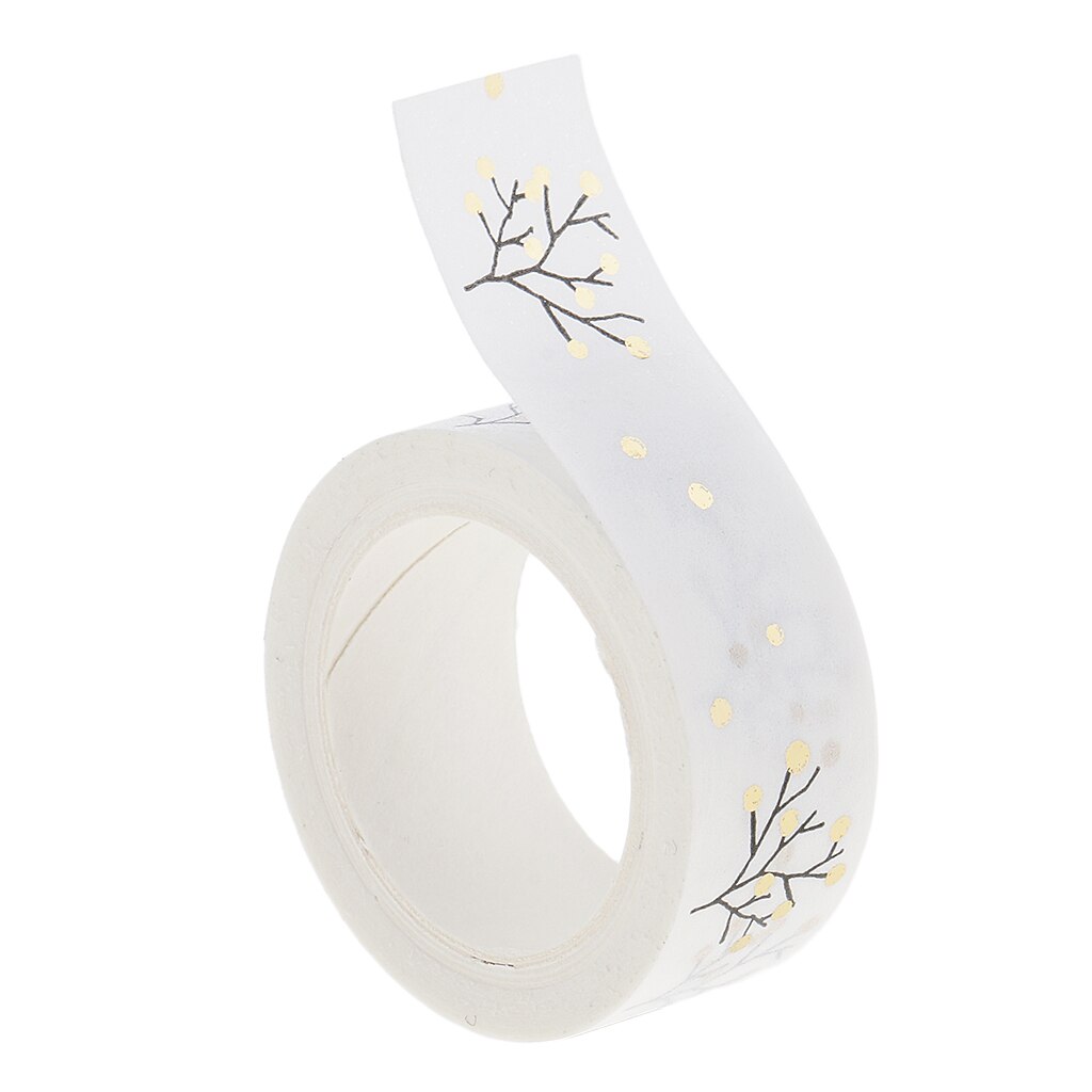 5 Meters/ Roll DIY Gold Flower Washi Tape Decorative Sticky Paper Masking Tape Self Adhesive Tape Scrapbooking Tape Planner