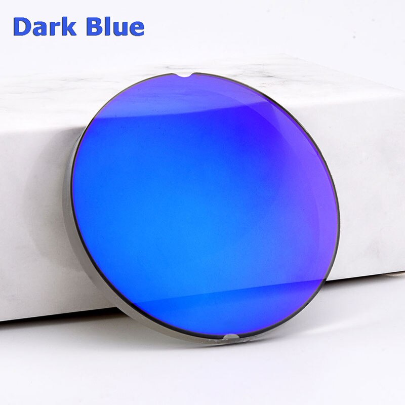 1.61 single vision spejl farverige briller linser sph  -9.00 ~ 0 cyl optiske solbriller linsediameter 75mm: Blå