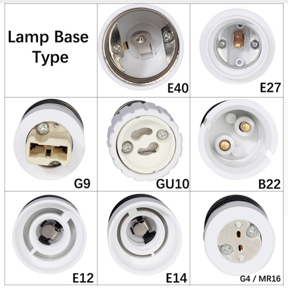 Bulb Converter E27 Male to E12 E14 E40 B22 MR16 G4 G9 GU10 Female Lamp Socket Bulb Base For Indoor Lighting Bulb Extend Adapter