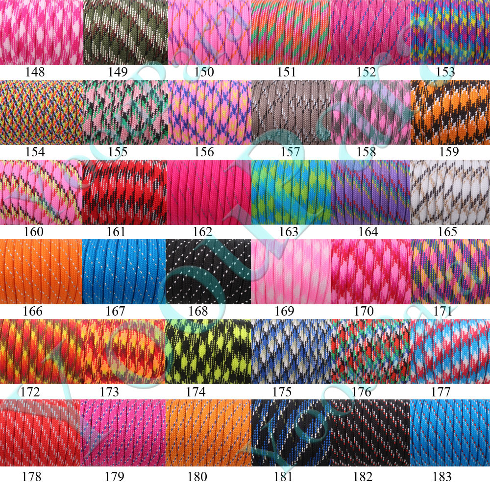 252 kolory 100FT Paracord 550 Paracord liny Cuerda Escalada Mil Spec typ III 7Strand Paracorde odkryty zestaw survivalowy