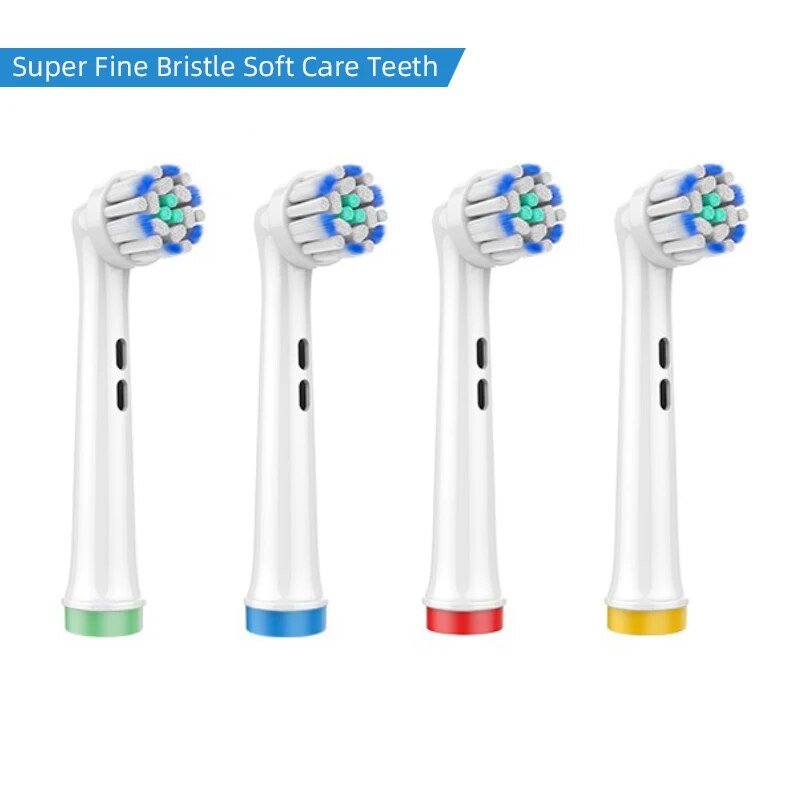 Têtes de brosse à dents électrique à poils Dupont, 4 pièces, blanchiment des dents, nettoyage quotidien, nettoyage précis, soins doux, fonction pour Oral B: YELLOW