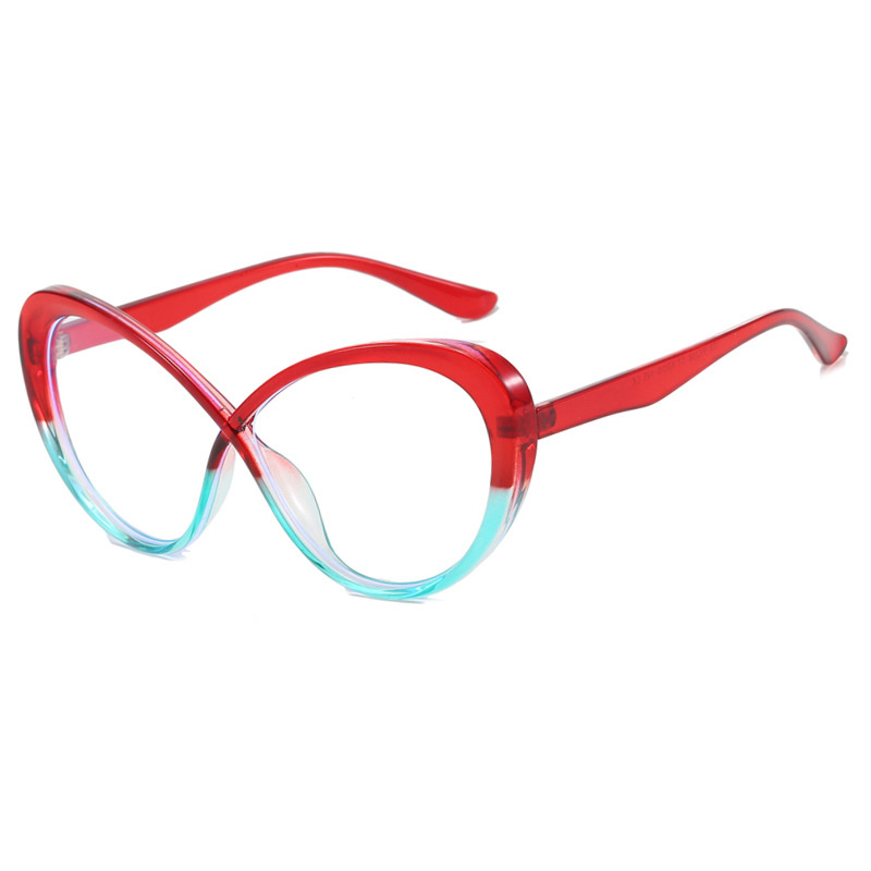 TR90 Transparent Computer Glasses Frame Women Men Anti Blue Light Polygon Eyewear Blocking Glasses Optical Spectacle Eyeglass: Red