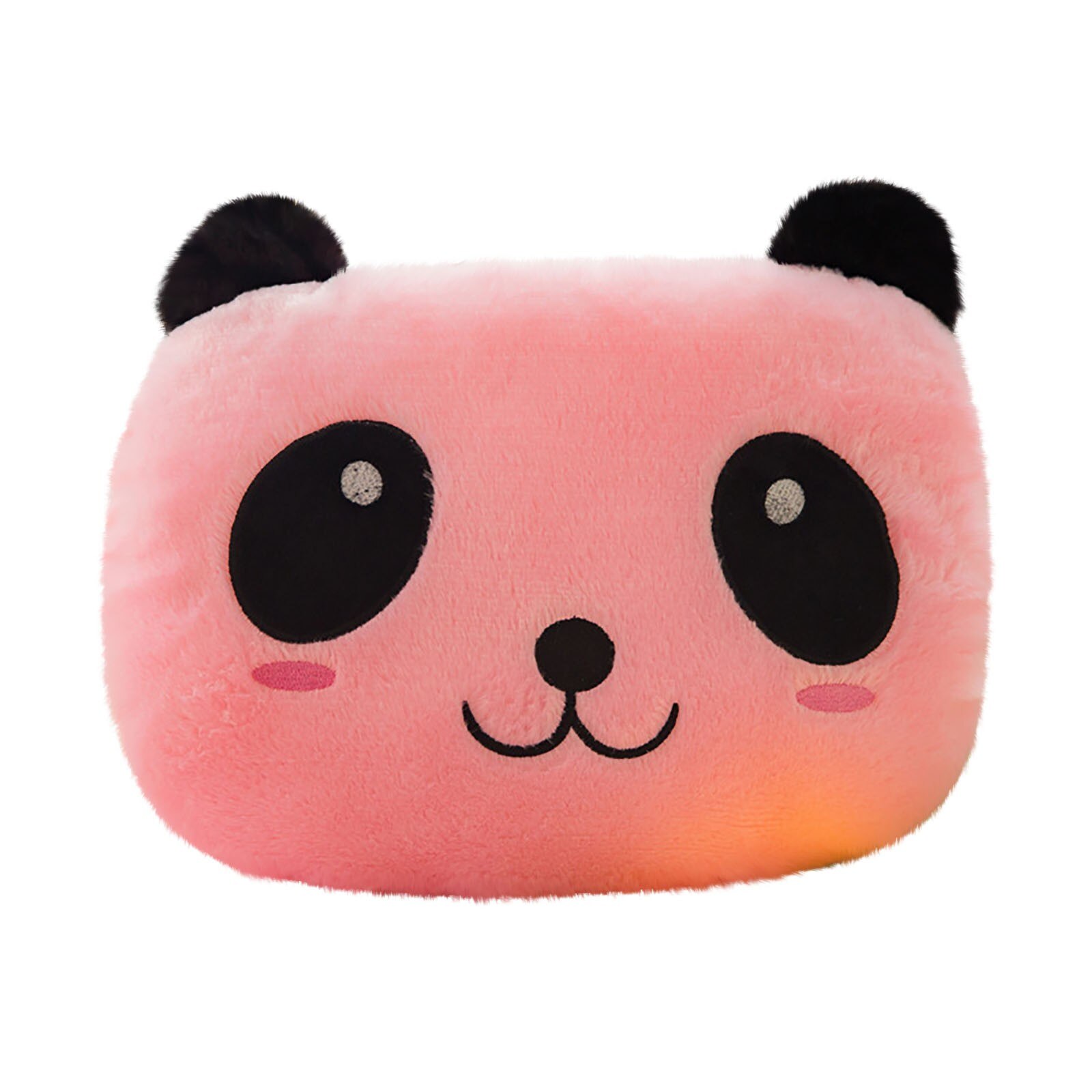 Glowing Panda Pillow Plush Toy Cute Animal Sleeping Pillow Cotton Soft Giant Panda Doll Night Light Valentine's Day Party Decor: Pink