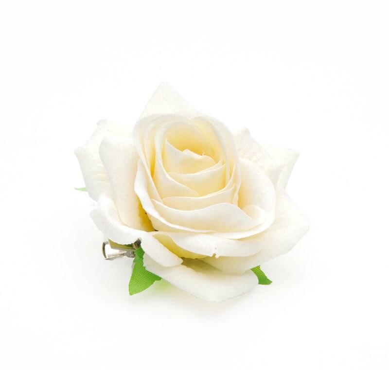 Rose Hairpin & Flamenco Dancer Brooch - Blue Satin Flower Pin For Hair, Clothing & Accessories