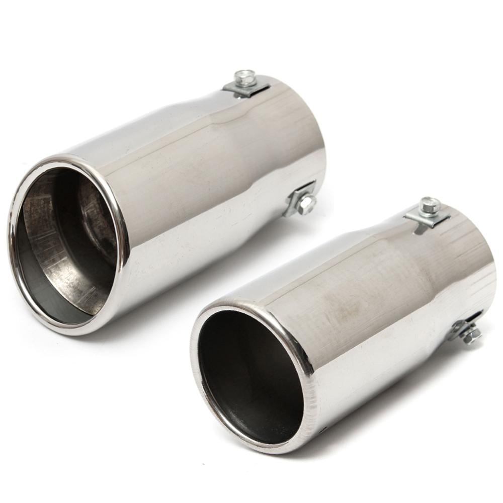 Silenciador de tubo de escape cromado para vehículo, silenciador de acero inoxidable para automóvil, piezas de repuesto para automóviles, silenciadores para sistemas de escape