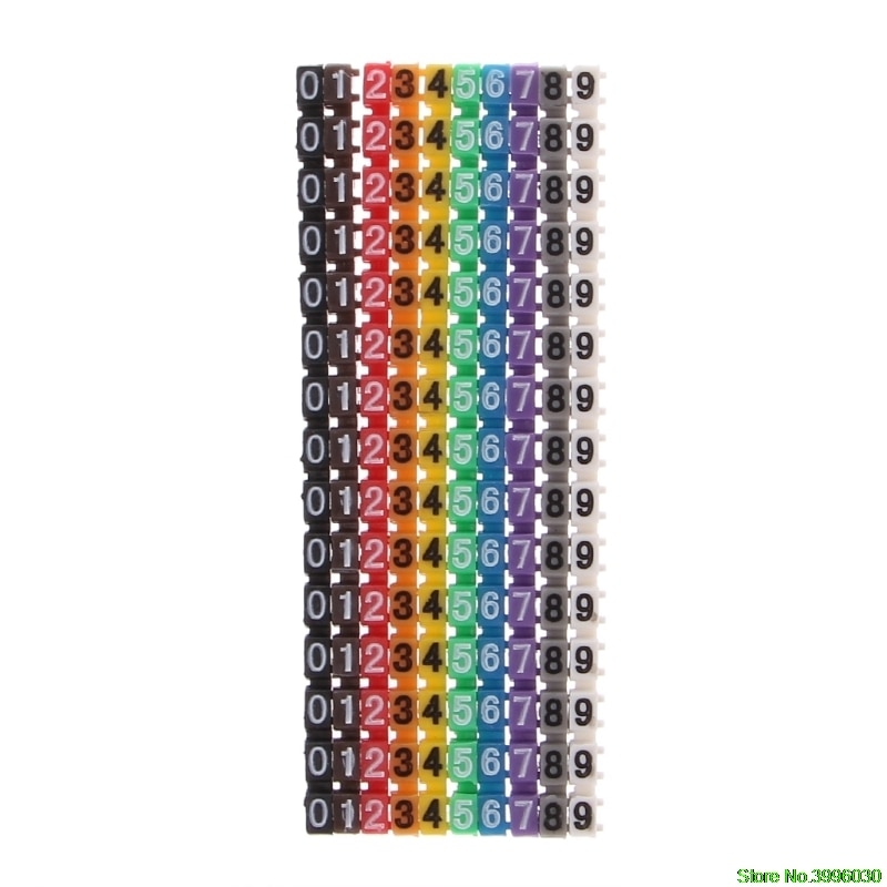 150 stk kabelmarkører farverig c-type markeringsnummeretiket til 2-3mm ledninger