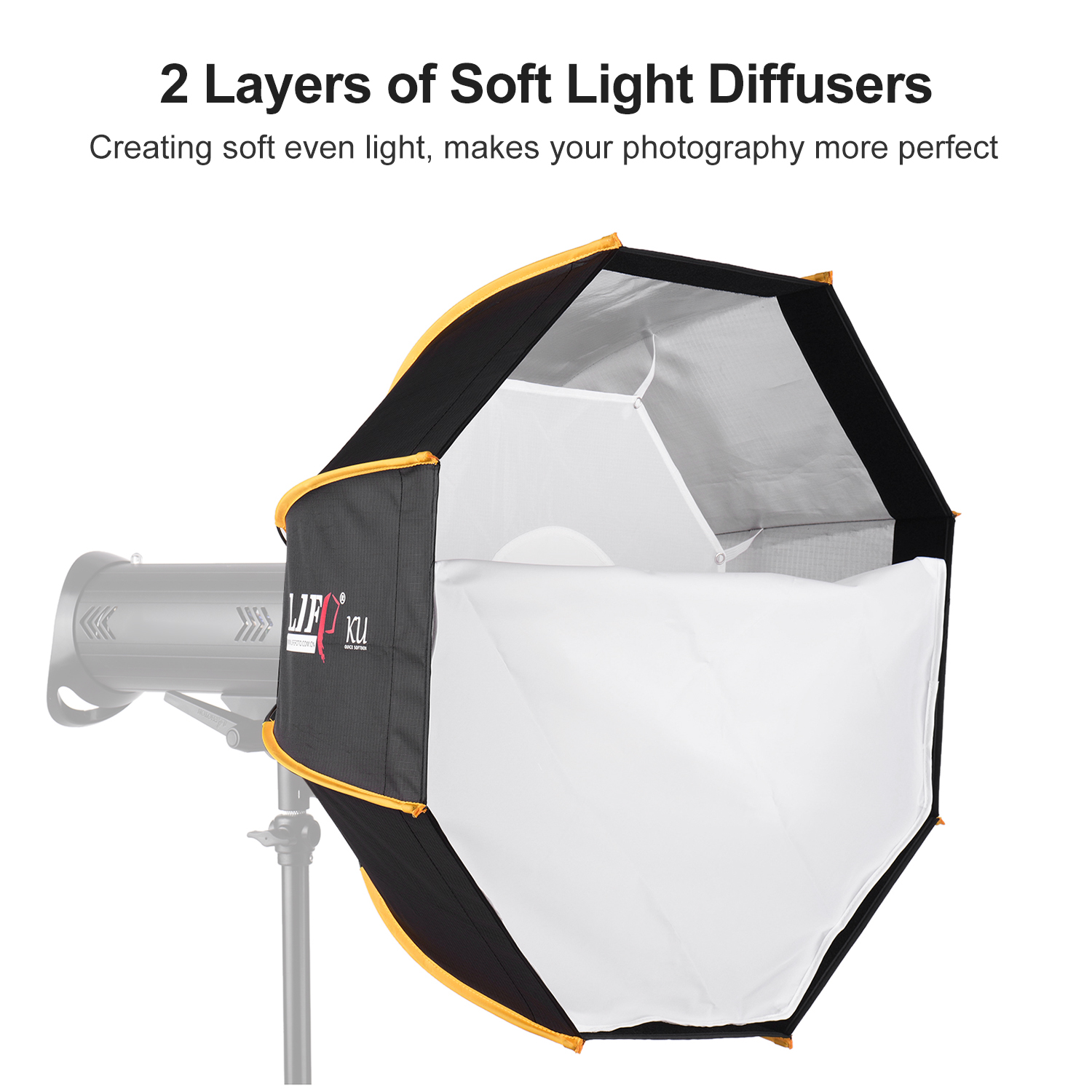 LIF-Caja suave Octagonal de 60cm, Softbox portátil para exteriores con bolsa de transporte, modificadores de iluminación para Flash Speedlite de estudio