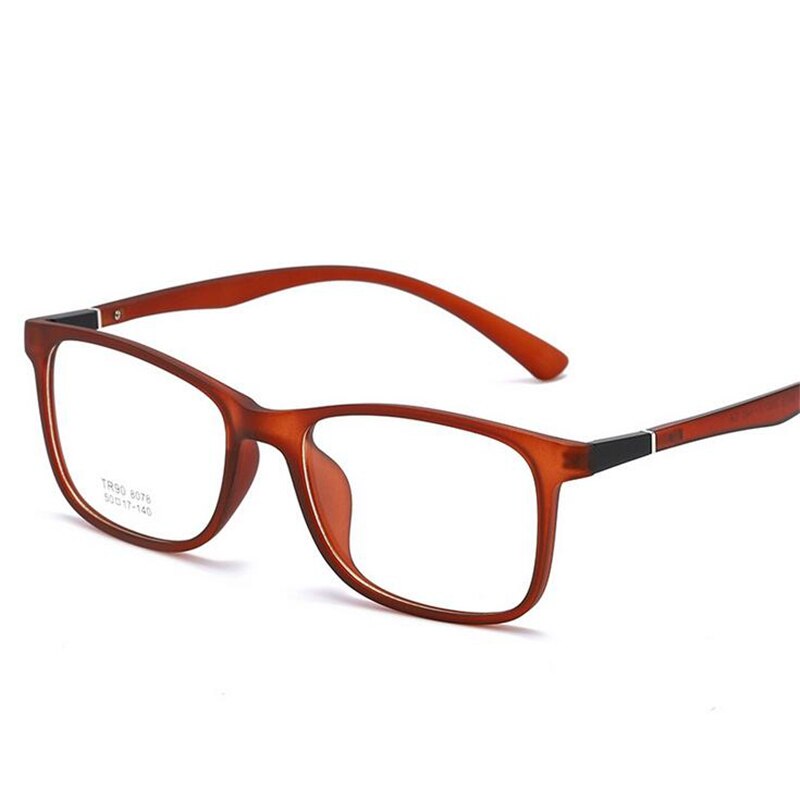 Transparent gelée couleur carré ordinateur lunettes cadre ultraléger TR90 clair miroir littéraire Prescription lunettes femmes hommes: Tea