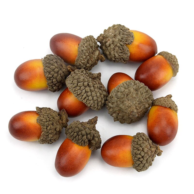 Goedkope 50 Stuks Van Mooie Eikels Mini Kunstmatige Schuim Fruit En Groenten Fruit Thuis Bruiloft Kerstboom Decoratie: Light Brown