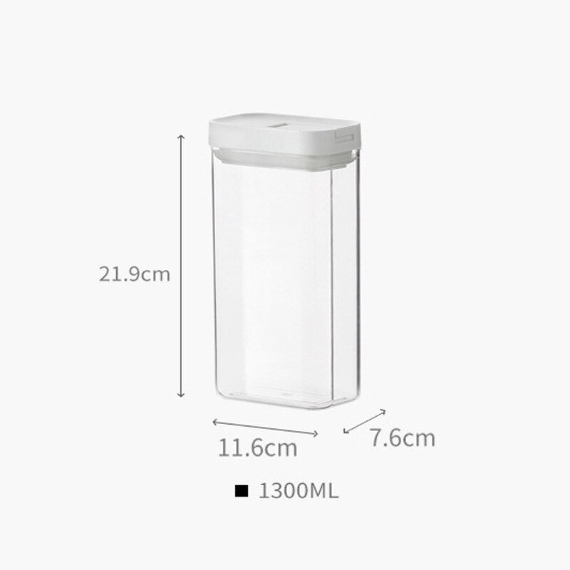 Kitchen Transparent Food Storage Box Sealed Dust Keep Fresh Storage Jar Containers Refrigerator Noodles Grain Food Organization: round-1300ml