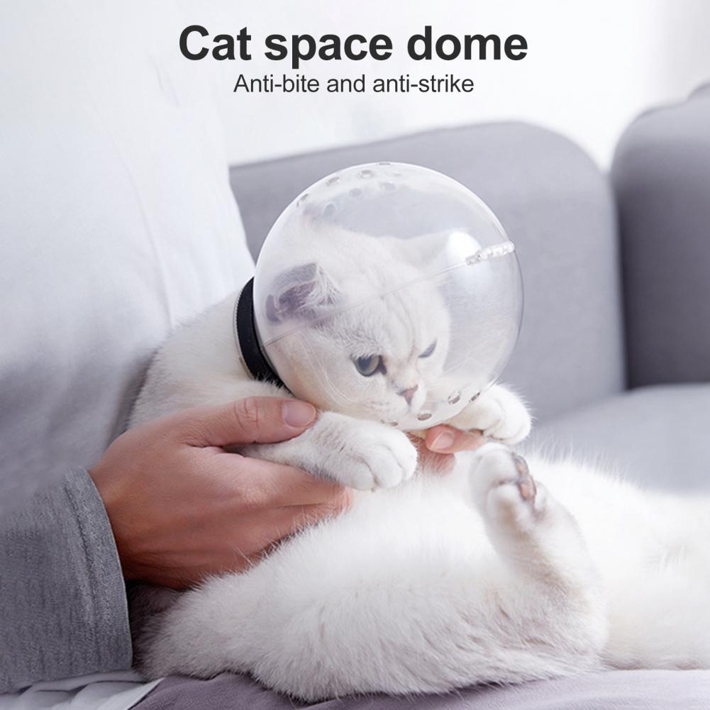 Space Hood Ball-shaped Round Cat Protective Helmet Cat Hood Sturdy Kitten Head Protective Cover Pet Supplies