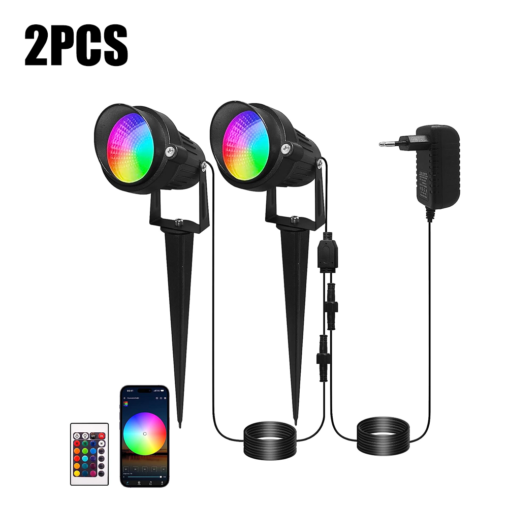 Led-plænelampe udendørs havelampe 6w rgb ip65 van... – Grandado