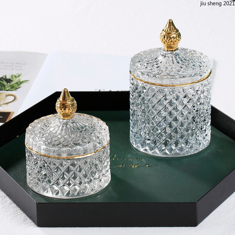 Bocal de rangement en verre français Phnom Penh, boîte transparente pour coton-tige, bijoux, bonbons, thé, bouteille d&#39;aromathérapie, décoration de la maison