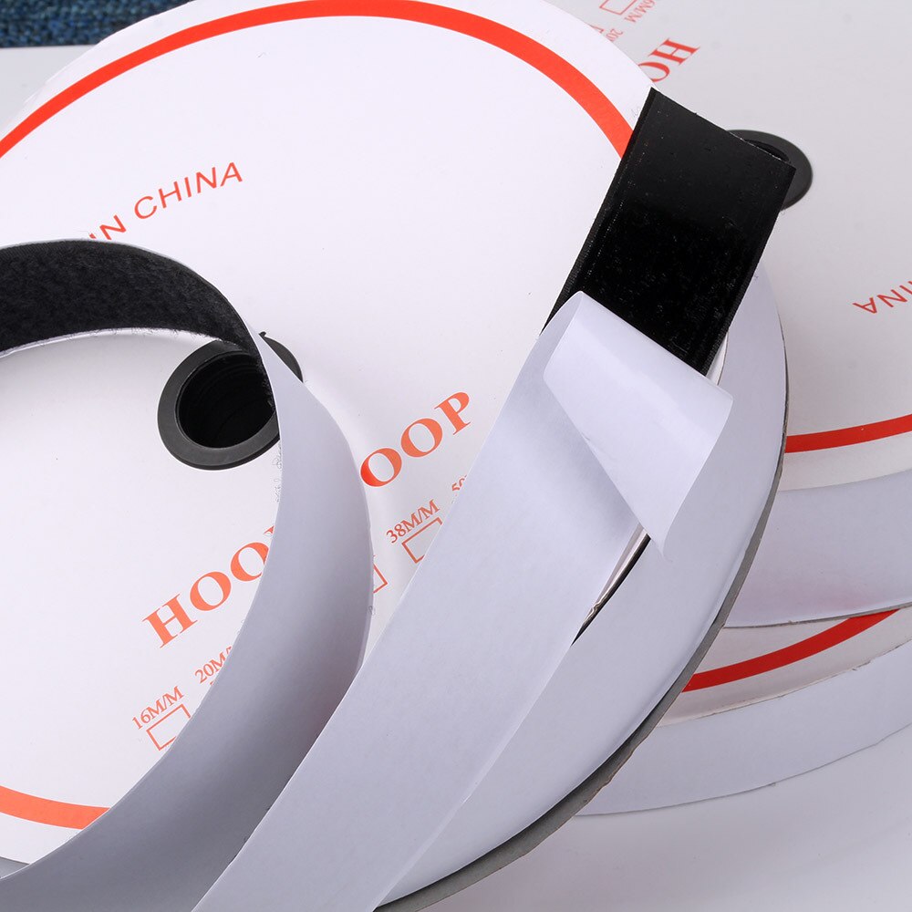 1m Self Adhesive Hook and Loop Tape Velcros Adhesive Sticker Velcros Nylon with Gue Fabric Tape for Sewing 16/20/25/30/50/100mm