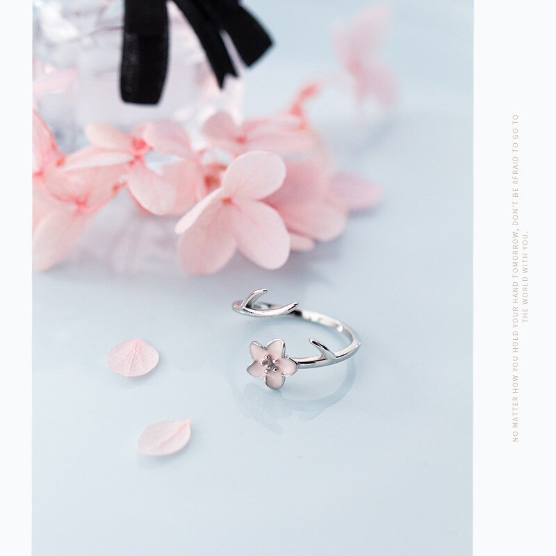Modian 925 Sterling Silver Lovely Plum Blossom Flower Branch Rings For Women Free Size Rings Fine Jewelry
