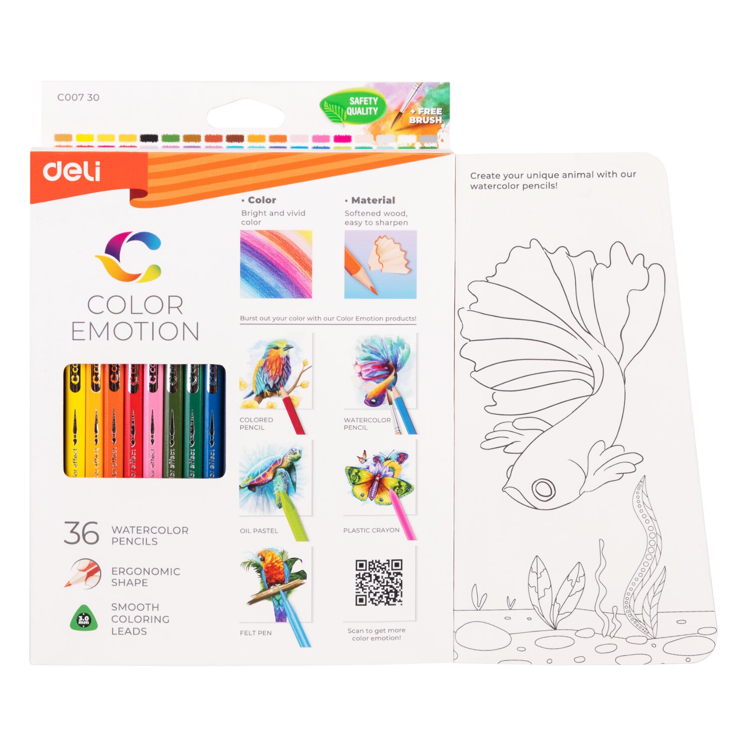 Deli Watercolor Pencils 12/24/36 Colors Drawing Pen Art Set Children Kids Painting Sketching school office supplies