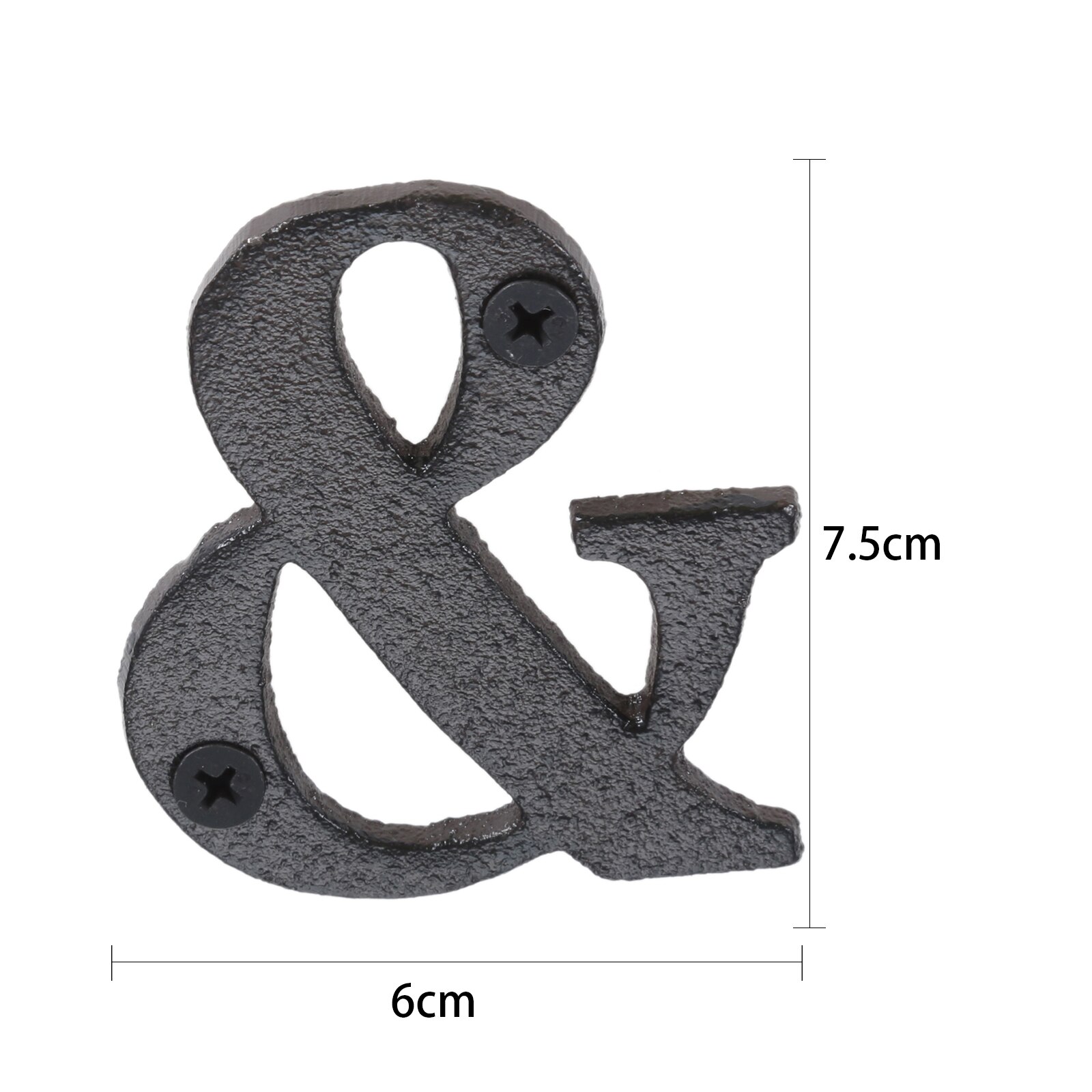 Metall Buchstaben Zahlen Zeichen w/schraube 7,5-8cm Schwere Textur Gusseisen Türschild Wand Ornament DIY Home/Hotel/Bar Outdoor Adresse