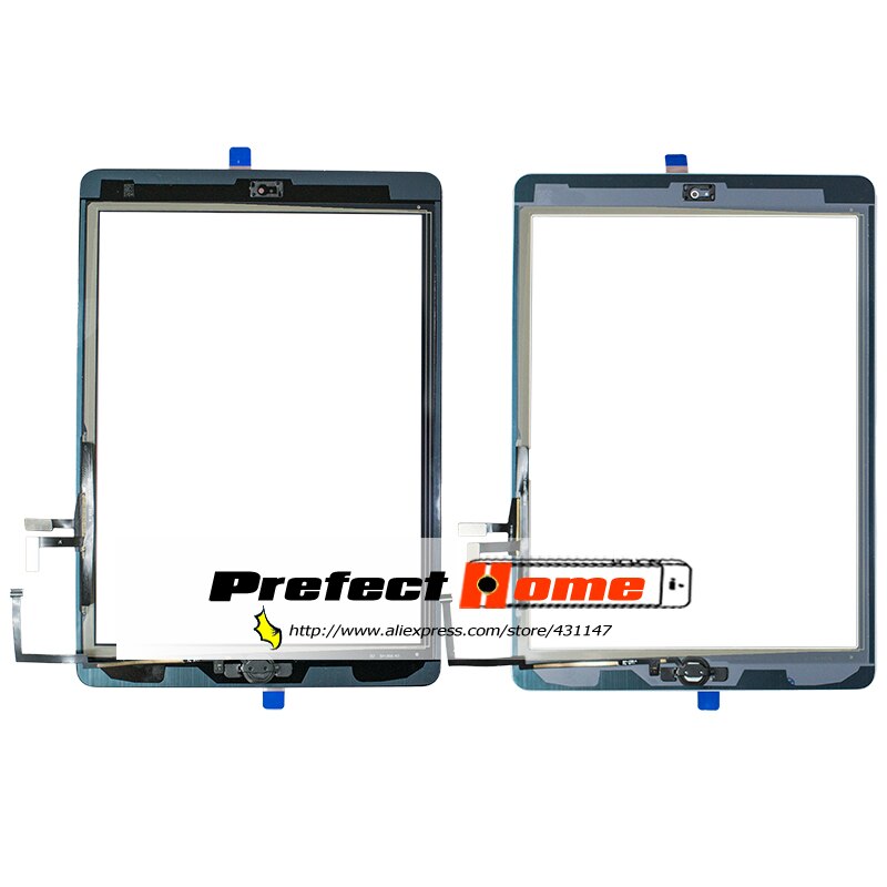 Voor Ipad Air1 1st Touch Screen Digitizer Glas A1474 A1475 A1476 Met Home Button,Camera Houder, Lijm, tool Kit + Gehard Glas