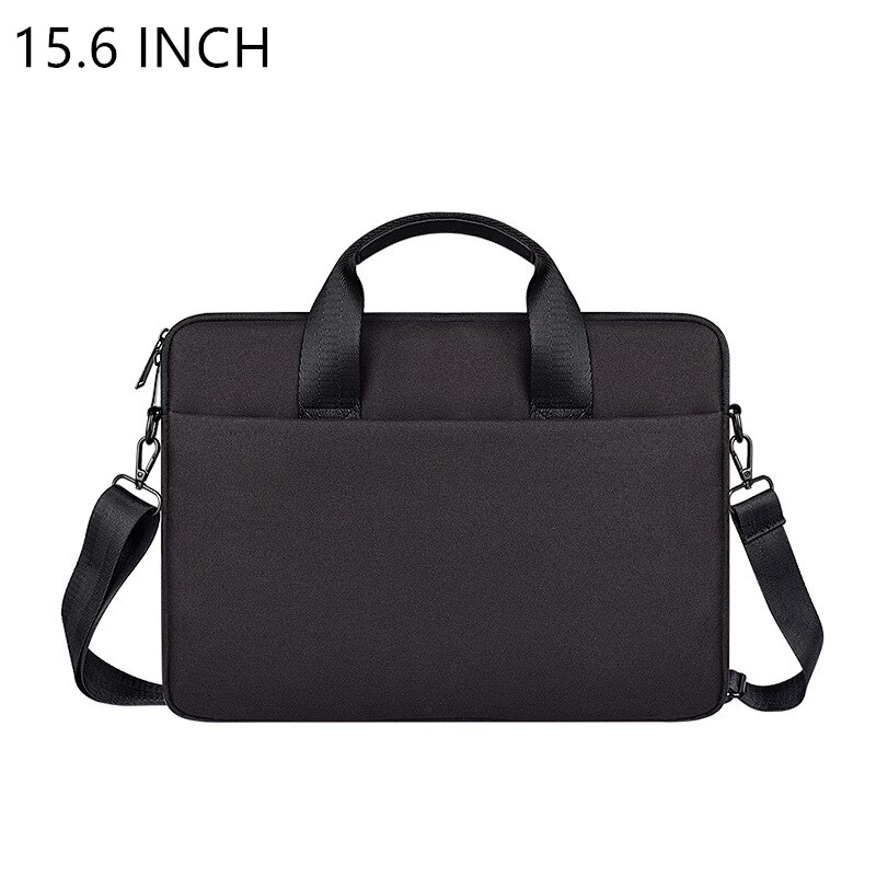 Oyixinger Portable Laptop Briefcase 13.3-15.6Inch Shoulder Computer Bag For Apple Mcabook Xiaomi Huawei Pro Casual Business Bag: Black 15.6Inch