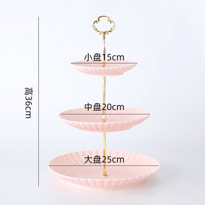 Nordic Ceramic Fruit Plate Three-layer Dessert Plate Cake Plate Multi-Layer Pastry Plate Candy Tray Shelf: H