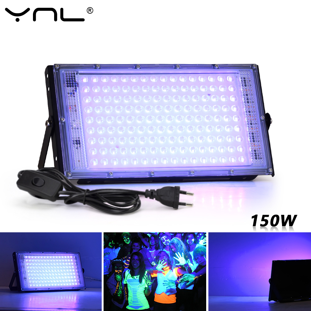 UV-LED-Flutlicht 50 W 100 W 150 W 220 V Außenflutlicht 395 nm 400 nm UV-fluoreszierende Bühnenlampe LED-Bühnen-Schwarzlicht