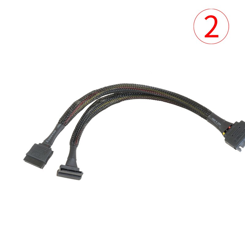 30CM SATA 15Pin Male to Female Power Extension Cable 1 to 2 HDD SSD Power Supply Cable SATA Power Cable for PC: 2