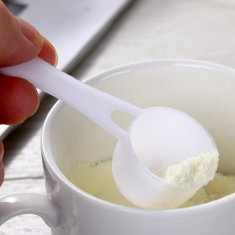Cuchara medidora de plástico para cocina, pequeñas tazas de café, proteína, leche en polvo, Mini báscula de cocina, suministros para hornear, 1/3/5/10g, 10 Uds.