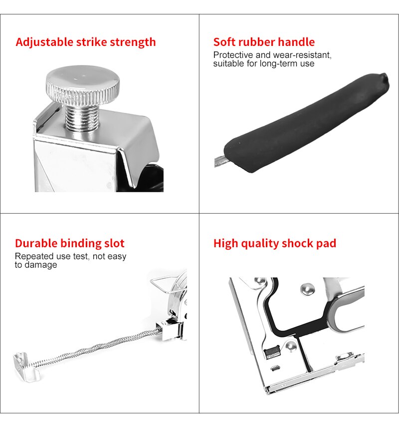Staple Gun 3 in 1 DIY Home Decoration Furniture Stapler Manual Nail Gun with 1000 Staples Nailer