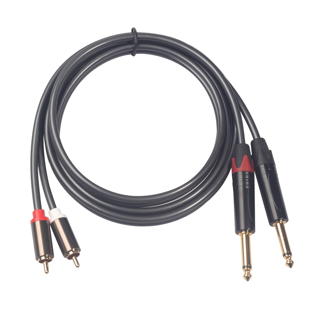 6 Adaptateurs Audio 6,35mm Mono Mâle Vers RCA Femelle - Plaqué Or - VCE
