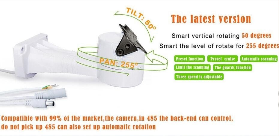 Motorizzato Auto Pan Tilt CCTV Staffa Della Macchina Fotografica RS485 Preset Scanner P/T Orizzontale Verticale di Rotazione Esterna Impermeabile di Sostegno