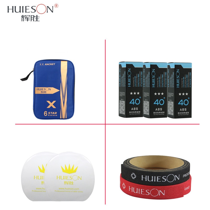 Huieson-Conjunto de raqueta de tenis de 6 estrellas, nueva raqueta de Ping Pong de fibra de carbono con cubierta, Accesorios de Tenis de Mesa, pelotas