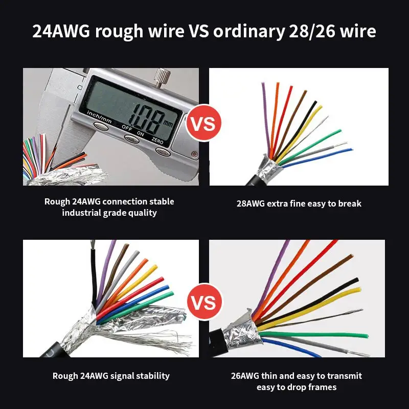 DB9 DB15 DB25 Connector Cable 24AWG 9/15/25 Pin Soldering-free Signal Line Male Female RS232 Serial Port Plug Shielded Data Wire