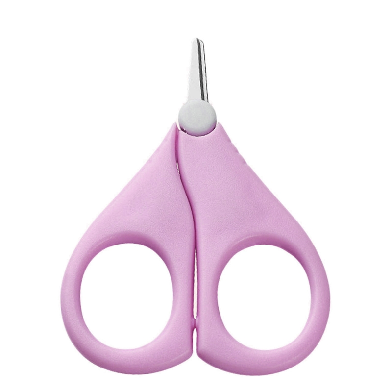 Tijeras de seguridad para manicura con punta redonda para bebé, de acero inoxidable, Ideal para de ducha, para recién nacidos, bebés y niños pequeños: violet