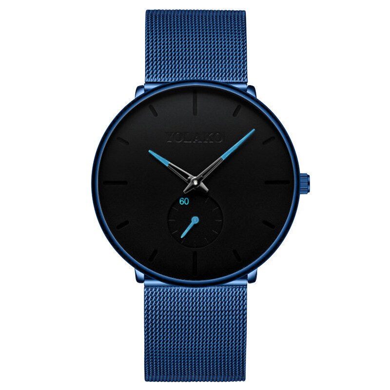 Nowa sława mężczyźni ultra cienkie zegarki męskie siatka ze stali nierdzewnej zegarek męnarty biznes zegarek kwarcowy na co dzień Relogio Masculino zegarek