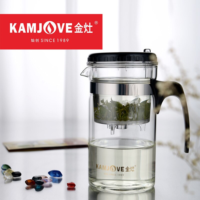 200ml 500ml 1000ml kamjove varmebestandig glass kopp tekanne kungfu tesett blomsterkrus kopp flaske med trykkknapp