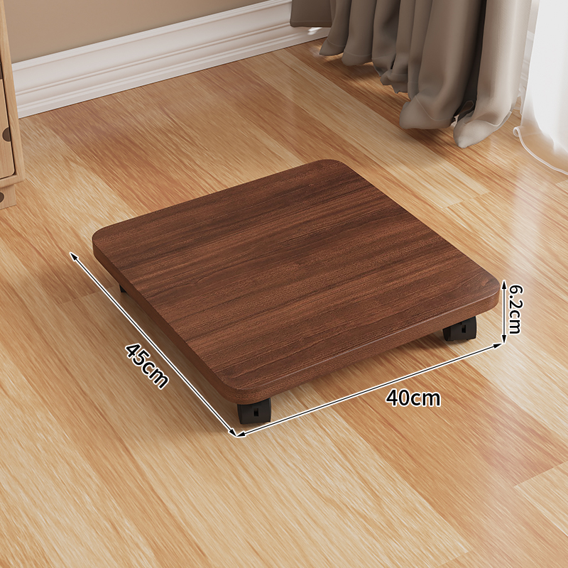 Mobile Storage Box Base with Casters Organizer Box Office Desk under Printer Universal Wheel Braet Kitchen Storage Ra: Walnut color-40*45*6.2cm