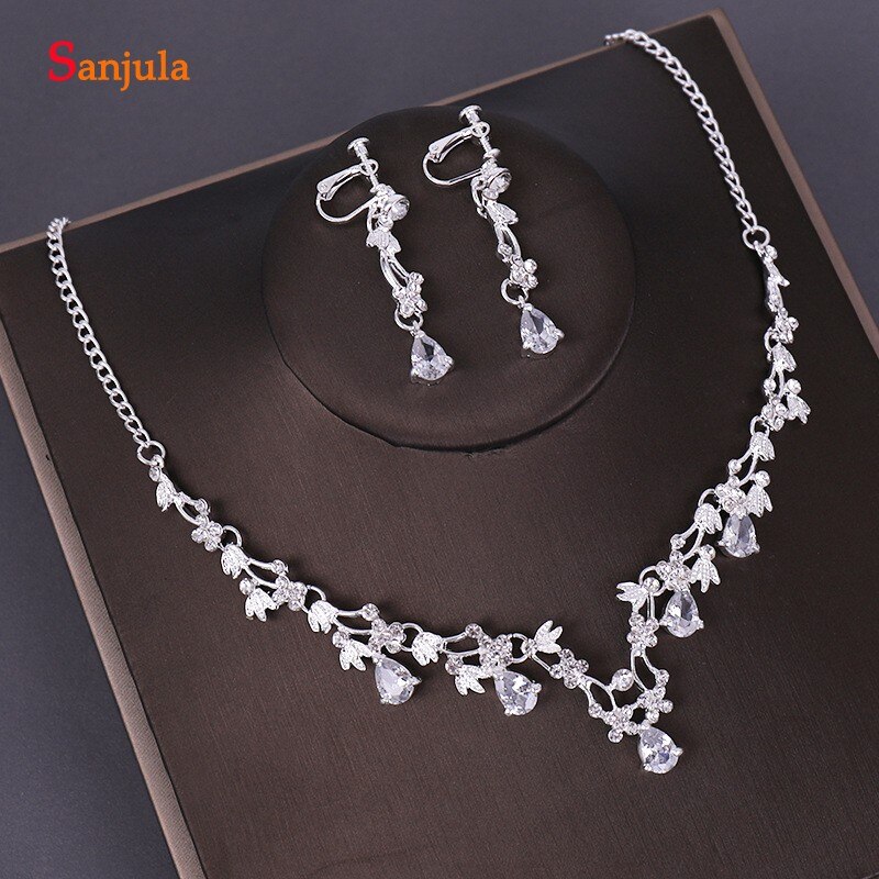 Crystal Bridal Sieraden Sets Parels Bruiloft Kronen En Tiara Vrouwen Oorbel En Ketting Set Vrouwen Accessoires T127: Necklace