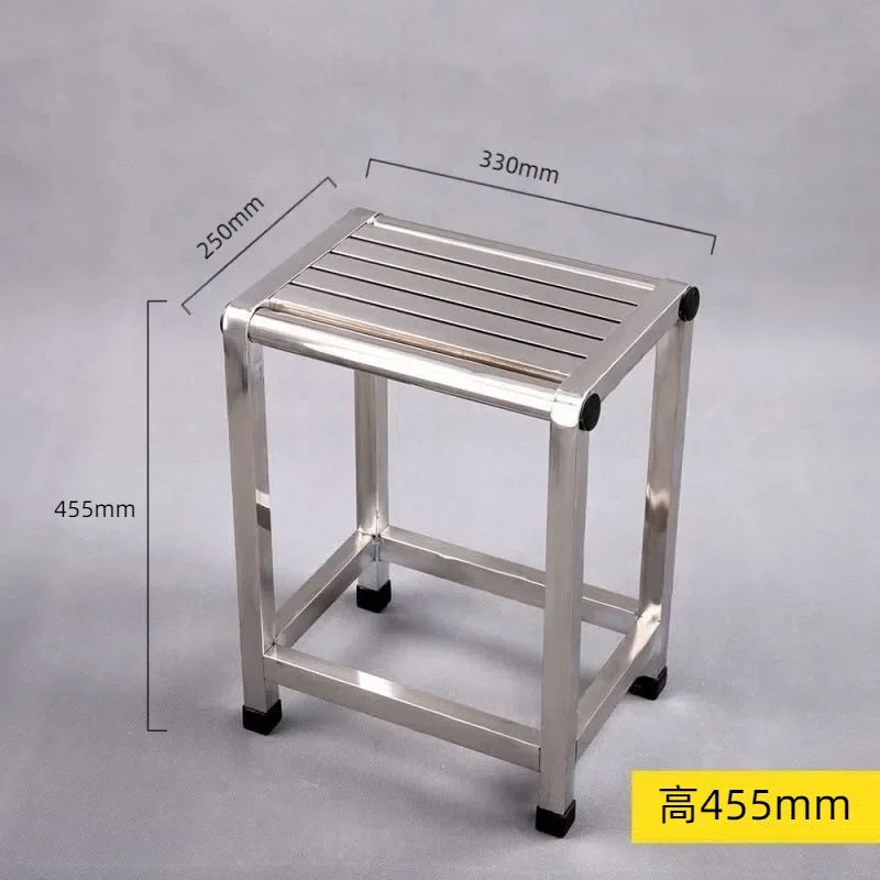 Waterproof Stainless Steel Low Stool Bath Bench Picking Stool Thickening Sgabello Pieghevole Portatile Household High Stool: WHITE