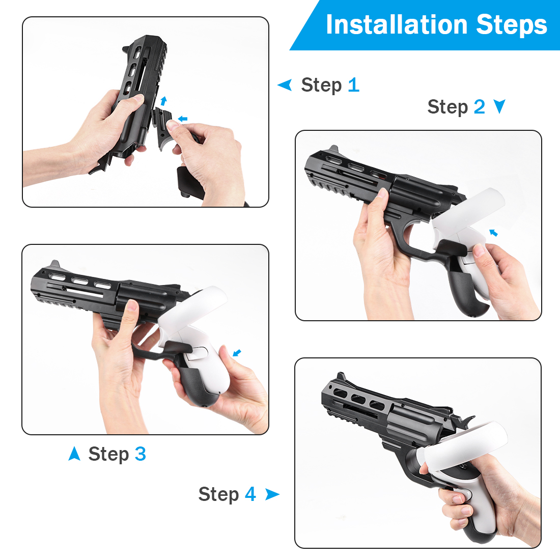 For Oculus Quest 2 Gun Stock Enhanced FPS Gaming Experience VR Game Gun Case Controllers For Oculus Quest 2 Quest2 Headset